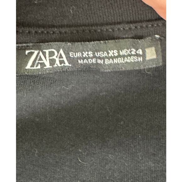 Zara black short sleeves V neck top size XS - Picture 3 of 14